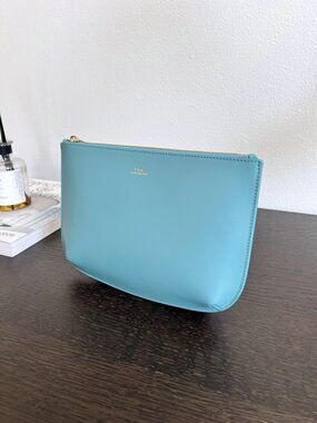 NWT - A.P.C. Sarah Leather Clutch Bag - Turquoise💎